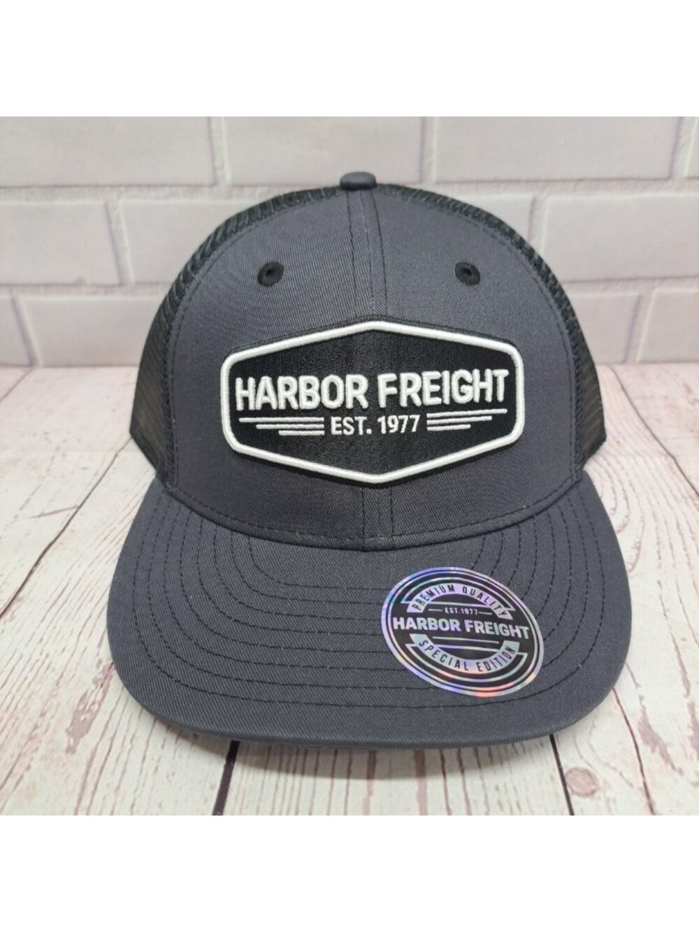 Harbor Freight Trucker Hat Special Edition Charcoal Gray Snapback Cap New W/ Tag